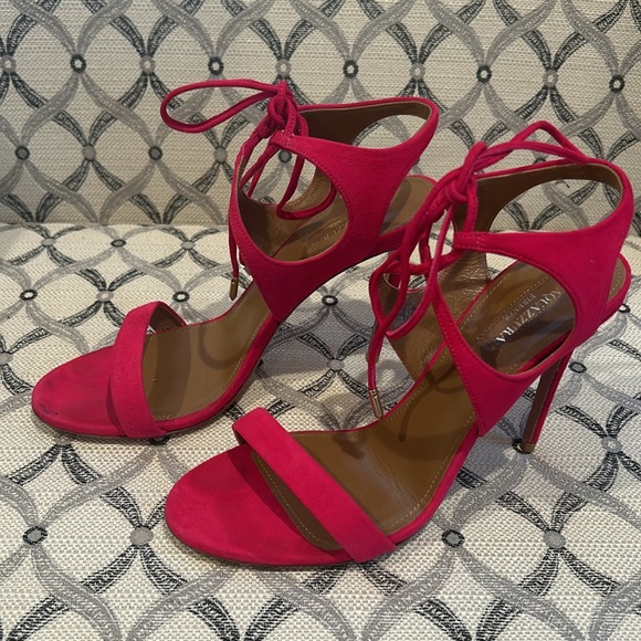 Aquazzura hot pink suede high heels - Picture 3 of 8